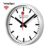 Mondaine 250mm White Wifi Stop2go Clock