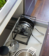Yamazaki Adjustable Pot Lid and Frying Pan Organizer | Steel