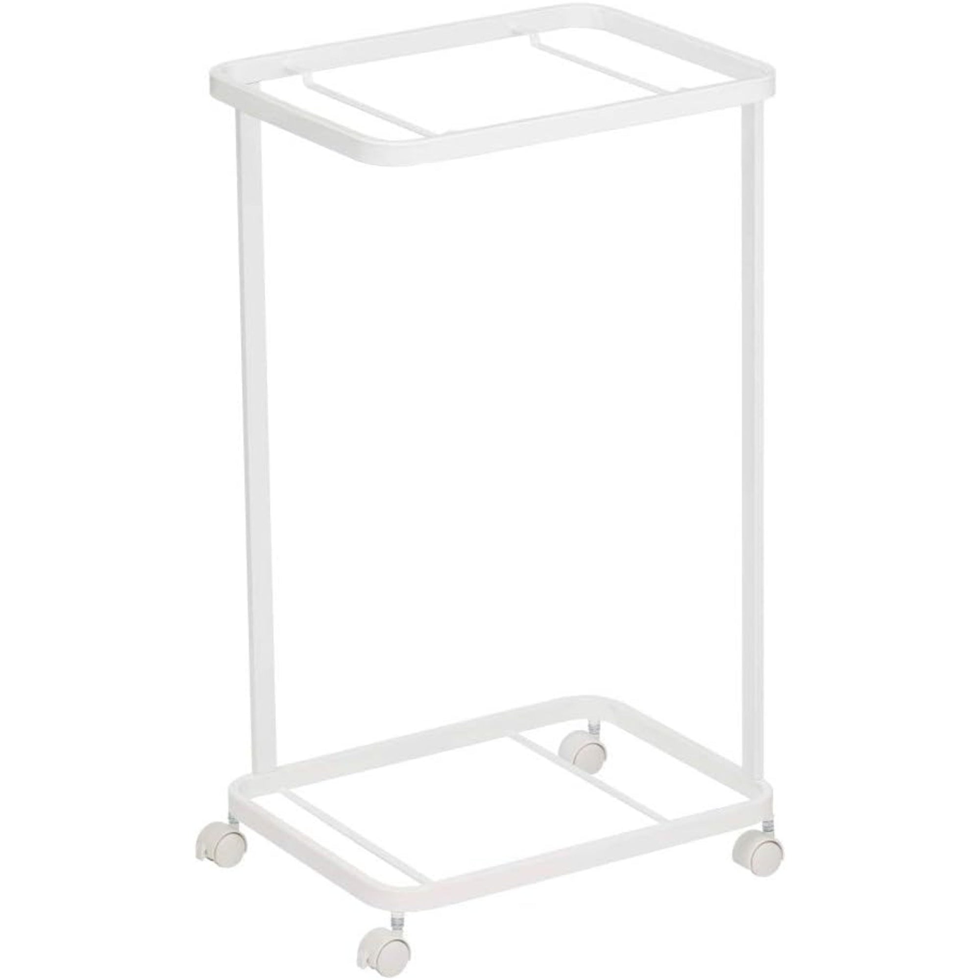 Yamazaki 2810 TOSCA Laundry Basket L, white, Steel/Wood, 41.5 x 31 x 38.5 cm