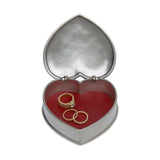 Match | Lidded Heart Box with Red Leather Insert