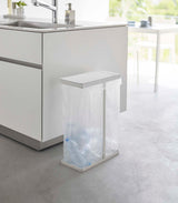 Yamazaki Lidded Garbage Bag Holder | Steel