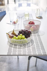 Yamazaki Tower Striped Steel Fruit Basket | Steel