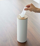 Yamazaki Round Tissue Case | Steel + Wood