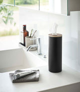 Yamazaki Round Tissue Case | Steel + Wood