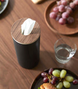 Yamazaki Round Tissue Case | Steel + Wood