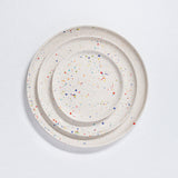 Set of 6 White Salad Plates 8.9" stoneware ceramic — Party Collection