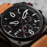Hawker Hunter Retrograde Chronograph Charcoal Ember Brown