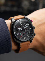 Hawker Hunter Retrograde Chronograph Charcoal Ember Brown