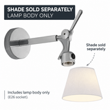 Artemide Tolomeo Wall Lamp, Body Only, E26, Aluminum, 10 Inch