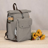 Carmel Roll Top Picnic Backpack Cooler with Utensil Set & Glass Water Bottles by Picnic Time Family of Brands