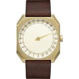 slow Jo 18 Gold Watch | Dark Brown Leather X000JADHDT