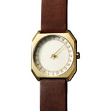 slow Jo 18 Gold Watch | Dark Brown Leather X000JADHDT