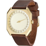 slow Jo 18 Gold Watch | Dark Brown Leather X000JADHDT