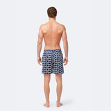 Tom & Teddy Men's Turtle Swim Trunk | Deep Blue and White