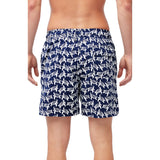 Tom & Teddy Men's Turtle Swim Trunk | Deep Blue and White