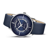 Junghans Meister Worldtimer Watch | Blue Leather/Stainless Steel 027/3010.02