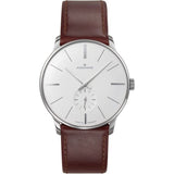 Junghans Meister Hand-Winding Matt Silver Watch | Brown Horse Leather Strap 027/3200.00