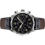 Junghans Meister Pilot Black Watch | Brown Riveted Leather Strap 027/3591.00