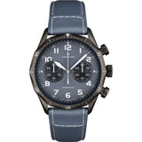 Junghans Meister Pilot Anthracite Grey Watch | Cowhide Leather Strap 027/3795.00