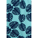 Tom & Teddy Men's Leaf Swim Trunk | Aqua and Navy