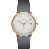 Junghans Max Bill Quartz PVD Date Matt Silver Watch | Grey Calfskin Strap 041/7857.00