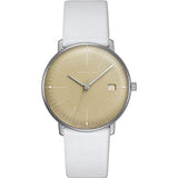 Junghans Max Bill Ladies Quartz Honey Watch | White Calfskin Strap 047/4657.00