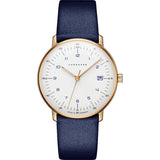 Junghans Max Bill Ladies Quartz Matt White Watch | Blue Calfskin Strap 047/7851.00