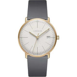 Junghans Max Bill Ladies Quartz Matt Silver Watch | Grey Calfskin Strap 047/7854.00