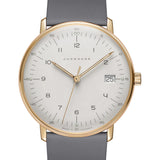 Junghans Max Bill Quartz Matt Silver Watch | Black Calfskin Strap 041/4817.04