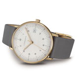 Junghans Max Bill Quartz Matt Silver Watch | Black Calfskin Strap 041/4817.04