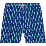 Tom & Teddy Men's Sardines Swim Trunk | Ink Blue & Green