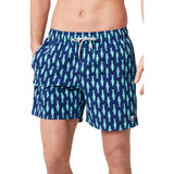 Tom & Teddy Men's Sardines Swim Trunk | Ink Blue & Green