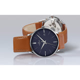 Junghans Meister Mega Blue Watch | Brown Horse leather strap 058/4801.00