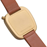 bulbul Pebble 05 Men's Watch | Matte Golden Steel on Brown Italian Leather