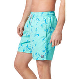 Tom & Teddy Men's Birds Swim Trunk | Aqua Green