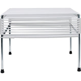 Innit Designs Atom Ottoman | White/Chrome