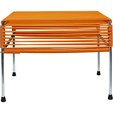 Innit Designs Atom Ottoman | Orange/Chrome