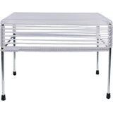 Innit Designs Atom Ottoman | Clear/Chrome