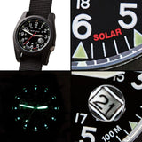 Bertucci A-3PS SOLAR FIELD Watch | Optic White Dial / Black Case | Nylon Band