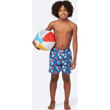 Tom & Teddy Father Son Swimming Trunks | Red & Blue Balloons