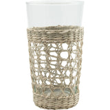 Seagrass Indochine & Rattan Cage Highball | 6 pc Glassware Set