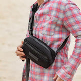 Coastlines Crossbody Unisex Bag | Fashion Waist Packs | Black