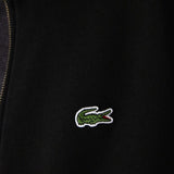Lacoste Zippered Stand-Up Collar Piqué Fleece Sweatshirt | Black