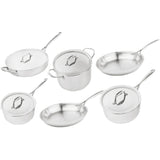 Sardel 10pcs Stainless Steel Cookware Set | 6 Stainless Steel Cookware & 4 Lids