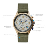 Columbia Canyon Ridge Stone Chronograph Date Men's Lifestyle Analog Watch | Olive Nylon