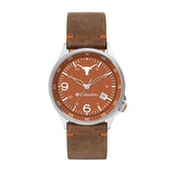 Columbia Collegiate Canyon Ridge Texas Longhorns Men's Analog Watch | Saddle Color Leather Strap