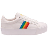 Gola Ladies Orchid Platform Rainbow Sneaker | White/Multi