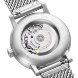 Mondaine Official Swiss Railways Automatic Watch EVO2 | Stainless Steel Brushed/White Dial/Mesh Bracelet