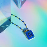 Awe Inspired Aura Necklace | Beaded Enamel Chain