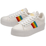 Gola Ladies Orchid Platform Rainbow Sneaker | White/Multi